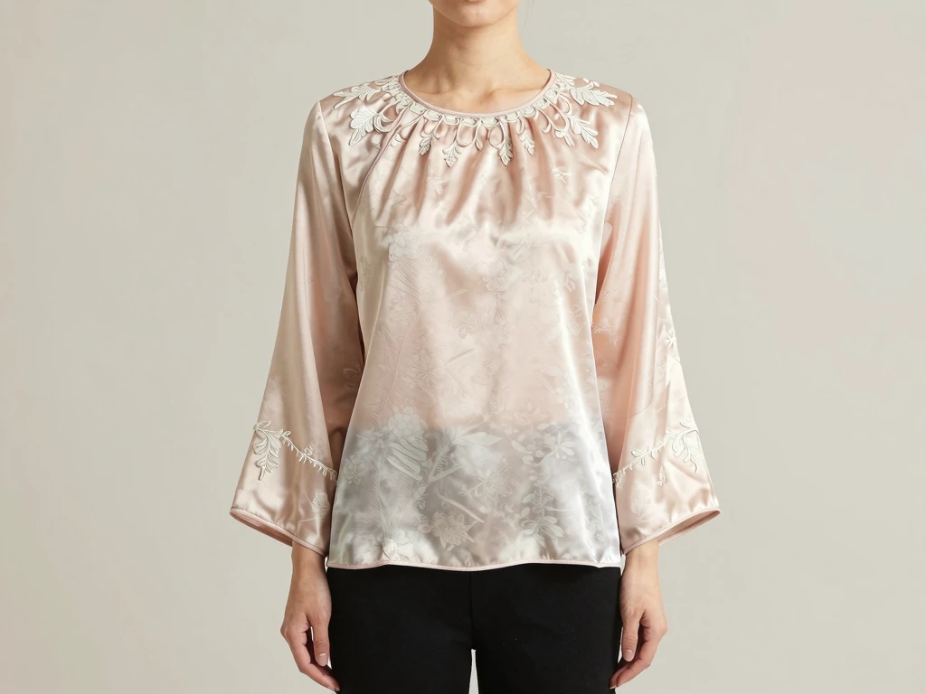 Kneesoushineea silk blouse with elegant design
